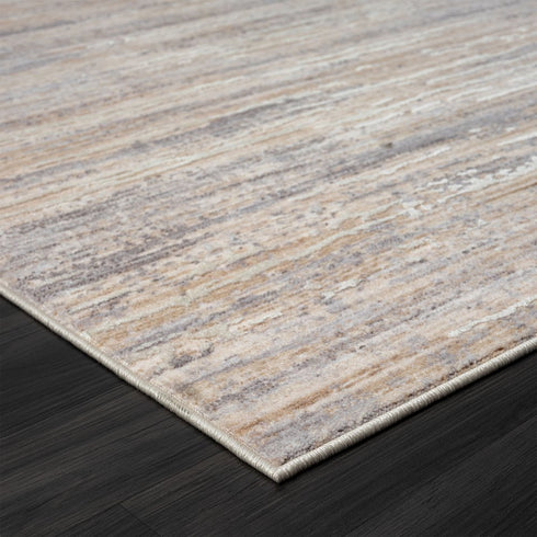 4' X 6' Beige And Gray Striped Area Rug